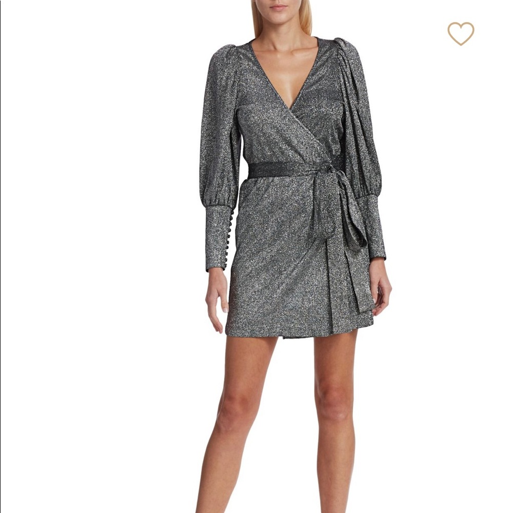RHODE: Frankie Puff Sleeve Metallic Knit Dress